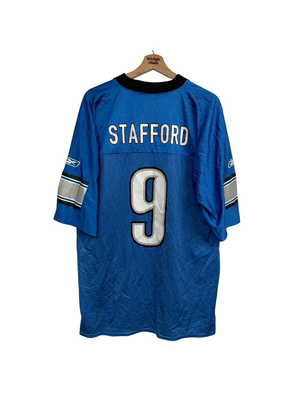 NFL Football Jersey Matthew Stafford Detroit Lions SZ LARGE #9 EUC Stafford